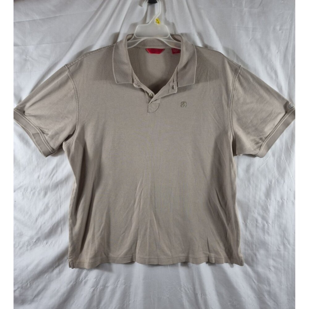 IZOD Men's Tan Athleticwear Collared 100% COTTON Polo Golf Shirt Size XXL